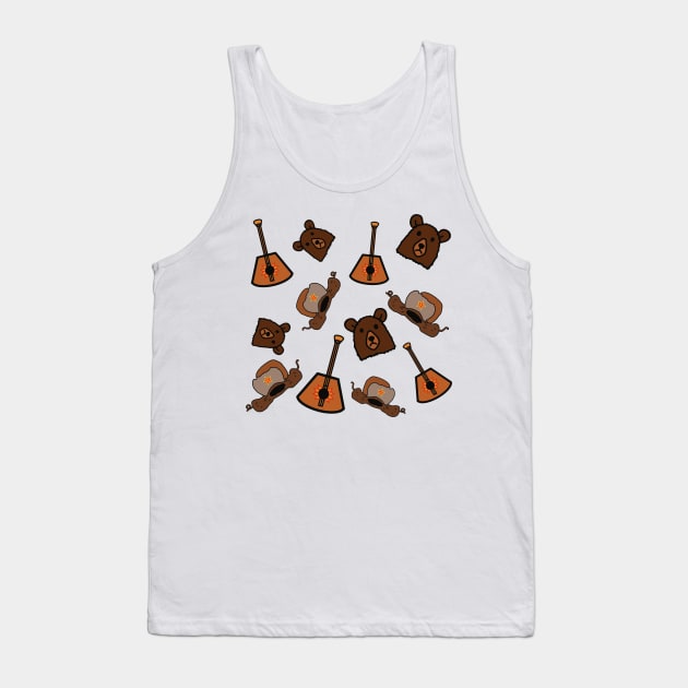 Balalaika, Bear and Ushanka hat USSR patterns Tank Top by Starlight Tales